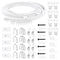 Swpeet 151PCS 5 Meters Ceiling Curved Curtain Track Kit, Mount Soft Windows Curved Track, Track Rollers, Track Curtain System, Metal Curtain Hooks, Metal Curtain Clips, Snap-on Ceiling Brackets