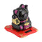 Lucky Cat, Solar Powered Cute Waving Cat, Maneki Neko Waving Arm for Fortune Money and Good Luck, Fengshui Lucky Cat Swinging Arm for Home Display/Car Decor(Black)