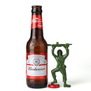 Creative 3D Army Man Bottle Opener,Unique Easy Opening Bottle Opener for Beer and beverage （Green ）