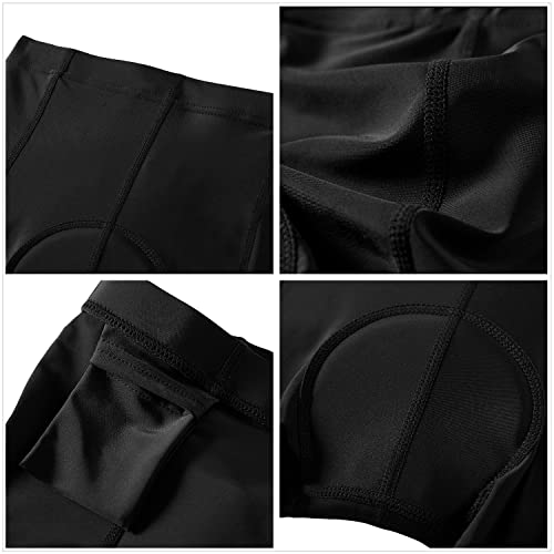 KID1234 Boys Cycling Pants 3D Padded Shorts Girls Bike Shorts Black Bike Shorts for Kids, Black, 9-10
