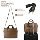 SPAHER Mens Leather Laptop Bag Briefcases for Men 14 Inch Leather Briefcase Business Work Laptop Handbag Shoulder Bag Office Bag for Men Laptop Messenger Bag