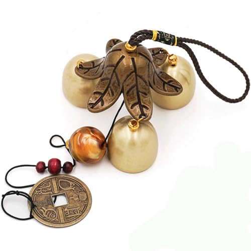 Banfeng 3 Bells Lucky Wind Chimes Feng Shui Wind Bell for Good Luck Home Garden Hanging Decoration Gift