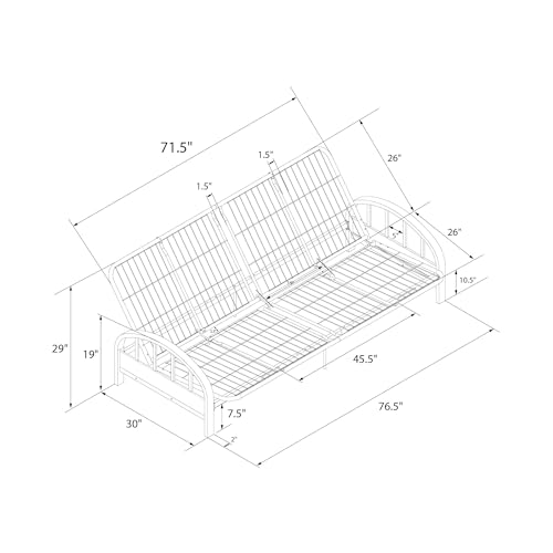 (black) - DHP Aiden Futon Frame, Black