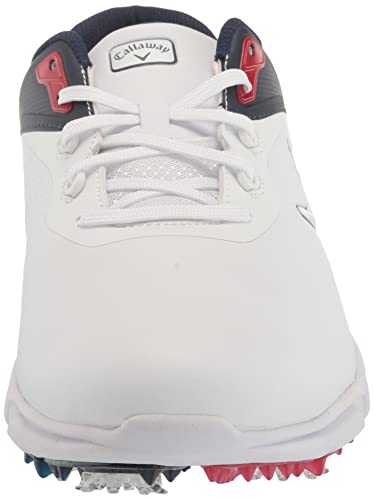 Callaway Men's Coronado V3 Golf Shoe, White/Blue/Red, 12