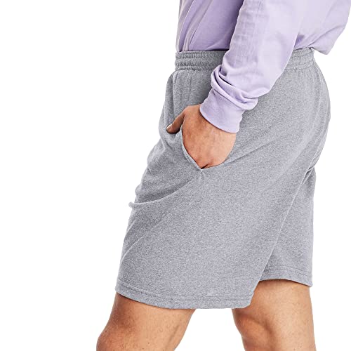 Hanes Men's Jersey Short with Pockets, Light Steel, XX-Large