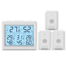 【Upgrade】ORIA Indoor Outdoor Thermometer with 3 Wireless Sensors, Digital Hygrometer Thermometer, Temperature Humidity Monitor with LCD Backlight, for Home, Office, Bedroom (White)