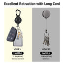 ZCOINS 2 Pack Retractable Keychain Heavy Duty Carabiner Badge Holder, ID Badge Holder Reel with Steel Retractable Cord, Outdoor Automatic Retractable Wire Rope Tactical Keychain Accessories for Men
