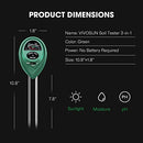 VIVOSUN Soil Tester, 3-in-1 Plant Moisture Meter Light and PH Tester for Home, Garden, Lawn, Farm, Indoor and Outdoor Use, Promote Plants Healthy Growth