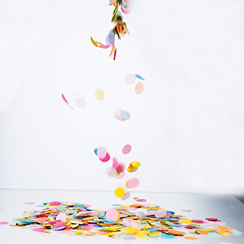 Outus 1 Inch Multicolor Round Tissue Confetti, 10000 Pieces