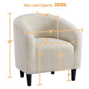 Yaheetech Accent Chair, Cozy Living Room Chairs with Soft Padded, Furry Sherpa Barrel Chair Sturdy Legs, Modern Armchair for Living Room Bedroom Reception Room Office Reading Room, Ivory