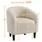 Yaheetech Accent Chair, Cozy Living Room Chairs with Soft Padded, Furry Sherpa Barrel Chair Sturdy Legs, Modern Armchair for Living Room Bedroom Reception Room Office Reading Room, Ivory