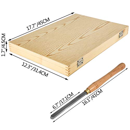 Mophorn Woodworking 8 Pcs Lathe Chisel, Wood Lathe Chisel Cutting Carving HSS Steel, Wood Turning Tools for Hardwood, One Free Chisel (Wooden Storage Case)