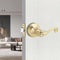 Bonpoly 6 Pack Gold Door Handles, Wave Style Door Lever Privacy Door Handle, Keyless Interior Lever for Bedroom Bathroom, Satin Brass Finish