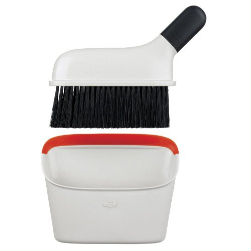 OXO 1334280 Good Grips Compact Dustpan and Brush Set White & Good Grips Deep Clean Brush Set