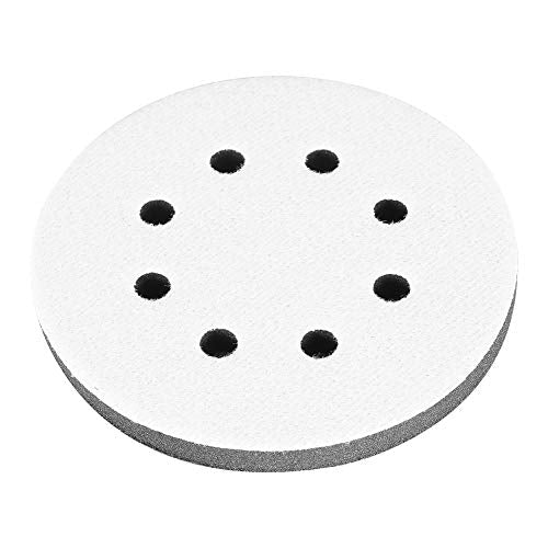 5Inch 5/6/8 Holes Hook and Loop Soft Sponge Cushion, Interface Buffer Pad, Sanding, Discs Pad, Soft Foam Buffering Pad, Interface Pad, Soft Density Interface Pad for Drill Grinder (5 inches 8 Holes)