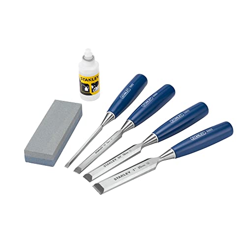 Stanley 5002 Series Chisel Set with Oil and Stone