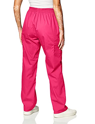 Dickies EDS Signature Women Scrubs Pant Natural Rise Tapered Leg Pull-on 86106, Hot Pink, Medium