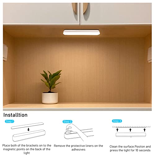 MERTTURM 52LED Wireless Motion Sensor Light, 3 Motion Modes x 3 Colors x Brightness Dimmable Magnetic Cabinet Lighting, 1600mAh Rechargeable&Touch Control Night Light to Wardrobe, Closet, Hallway