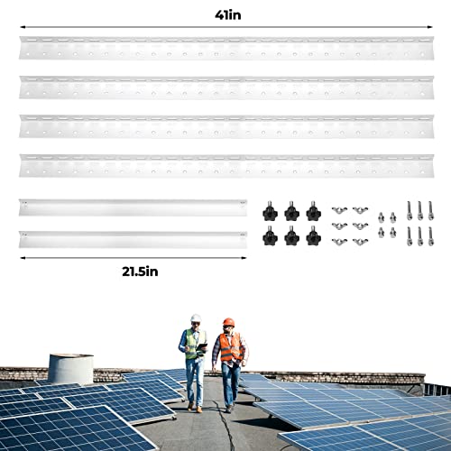 BougeRV 41in Adjustable Solar Panel Tilt Mount Brackets with Foldable Tilt Legs, Solar Panel Mounting Support up to 180 200 300 Watt Solar Panel for Roof, RV, Boat, and Off-Grid