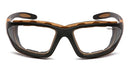 Pyramex Safety Products CHB410DTP Carhartt Carthage Safety Glasses, Clear Anti-Fog Lens with Black/Tan Frame, Clear