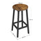 Vasagle Set of 2 Bar Stools, Tall Kitchen Stools, Sturdy Steel Frame, 65 cm Tall, Easy Assembly, Industrial Style, Rustic Brown and Black