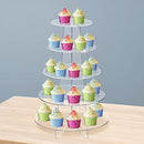 Maxkon Acrylic Round Cupcake Stand 5 Tier Clear Display Shelf Tower Unit Bakery Cake Donut Model Pastry Holder for Wedding Party