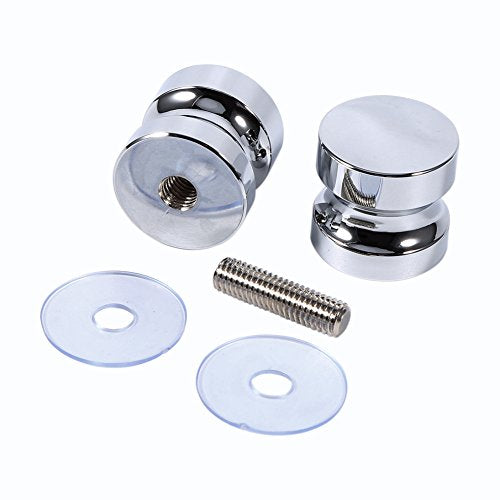 Door Knobs Aluminum Alloy 1.1" Dia Single Glass Door Knob Bathroom Shower Cabinet Handle with Screw