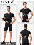 Men's Compression Shirts Short Sleeve Workout Gym T-Shirt Running Tops Cool Dry Sports Base Layer Athletic Undershirts, 3pcs