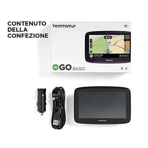 TomTom Car Sat Nav GO Basic, 5 inch, with Updates via WiFi, Lifetime Traffic via Smartphone and EU Maps