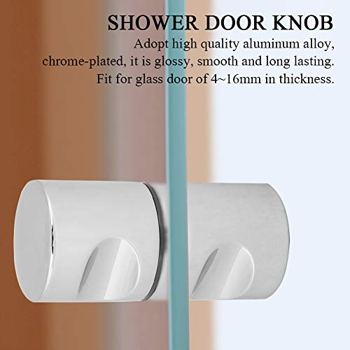 Alvinlite Shower Door Knob Home Hotel Bathroom Back to Back Groove Chrome Plated Handle Pull Door Opener(Style