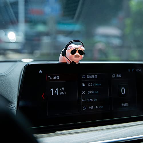 Car Rear View Mirror Pendant Lucky Piggy Hanging Ornament Auto Interior Decoration (Pilot)