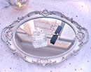 (Golden Silver) - Mirrored Tray,Decorative Mirror for Perfume Organiser Jewellery Dresser Organiser Tray and Display,Vanity Tray,Serving Tray,25cm x 36cm (Golden Silver)