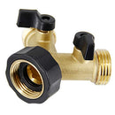 Lifynste 2 Way Brass Hose Splitter, 3/4" Brass Hose Connectors, Y Connector Garden Hose Adapter Connector, 1 Pack