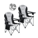KingCamp Camping Chair Lawn Chair Folding Camping Chairs for Adults Folding Camp Chair With Lumbar Support+Adjustable Armrest+Cooler Bag Cup Holder,Side+Head Pocket,For Picnic, Camp,Fishing,Max 353lbs