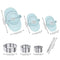 7Pcs Dumpling Maker Reusable Dumpling Press Mold with 3 Dough Cutter and 1 Spoon 304 Stainless Steel Dumpling Maker for Dumpling (Blue)