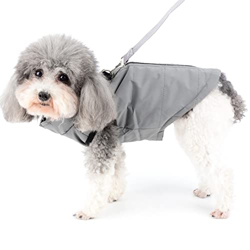 Zunea Dog Jacket Coat for Small Dogs Cats Winter Warm Puppy Clothes with D-Ring for Harness Leash Soft Zipper Jacket Cold Weather Pet Apparel Clothing for Chihuahua Yorkie Gray XS