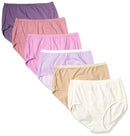 JUST MY SIZE Women's Cool Comfort Cotton High 6-Pack Briefs, Assorted, 16 US