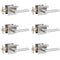 HOSOM 6 Pack Interior Door Levers Passage Door Handles Heavy Duty No Locking Door Handle Set for Hallway, Closet Doors, Satin Nickel Finished with Square Plate