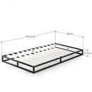 Zinus Joseph 15cm Single Bed Frame Base Mattress Foundation Support - Industrial Metal Steel, Black, (AU-MBBF-6S)