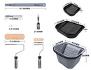 ROLLINGDOG 16PCS Roller Sets for Painting with Paint Roller Tray, Paint Brush, Mini and Large Paint Roller, Extension Pole, Scuttle with Lid, Stirring Bar, Decorating Tools for Wall, Ceiling Painting