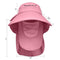 Lenikis Women's UPF50+ Sun Visor Foldable Wide Brimmed UV Protection Hat with Detachable Flaps Pink