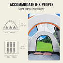 VEVOR SUV Camping Tent, 8'-8' SUV Tent Attachment for Camping with Rain Layer and Carry Bag, PU2000mm Double Layer Truck Tent, Accommodate 6-8 Person, Rear Tent for Van Hatch Tailgate