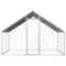 "vidaXL Spacious Outdoor Chicken Cage - Galvanised Steel Frame with Polyethylene Roof - Secure Lock System - Silver/Grey - Dimensions: 2.75x2x1.92 m"