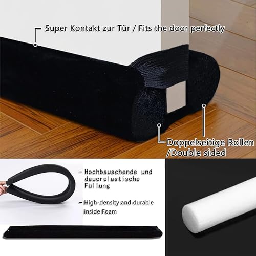 BKSAI Door Draft Stopper for Doors No Adhesive Draught Excluder Under Door Wind Blocker for Bottom of Door,Reduce Noise Draught Excluder Sweep Sound Proof