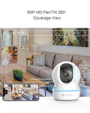 EZVIZ Security Camera, 2K Home WiFi Camera,360 PTZ Indoor IP Surveillance Camera, Baby/Pet Monitor,Two Way Talk,Night Vision,Auto Tracking,Compatible with Alexa, Google | CP1 3MP