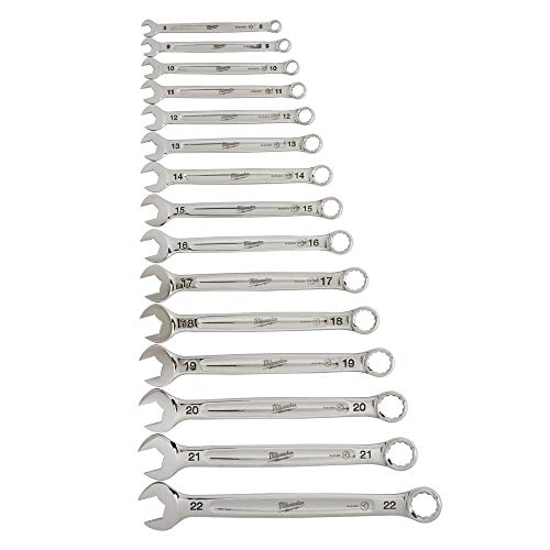 Milwaukee 932464994 Max Bite Ratcheting Combination Spanner Set, 15 Piece