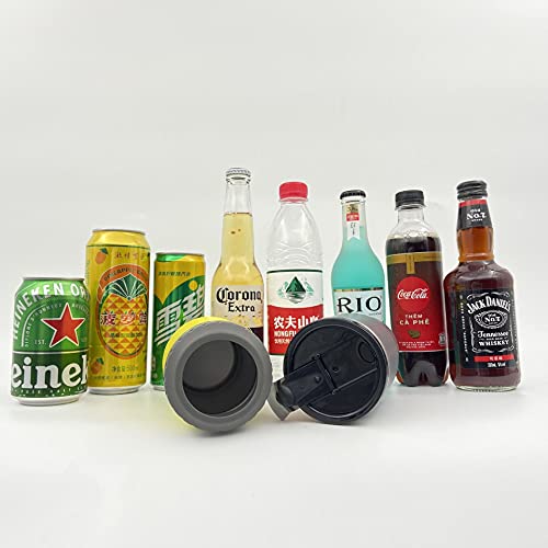 4 in 1 Stainless Steel Can/Bottle Insulator, 14oz Two-Way Lids SUS Insulated Can Cooler, Beer Bottle holder(Red)