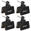 4 X FITTOO Bike Bicycle Disc Brake Pads, Resin Semi Metallic Sintered Ceramic Compound Brake Pad, Full Metal Brake Back Plate, Replacement for Most Disc Brakes Shimano Tektro Logan(4 Pairs Packed)