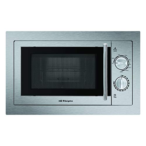 Orbegozo MIG2033 Integrated Full Stainless Steel, 20 Litres, 9 Levels, Power 800 W Microwave and 1000 W Grill, Steel, Grey