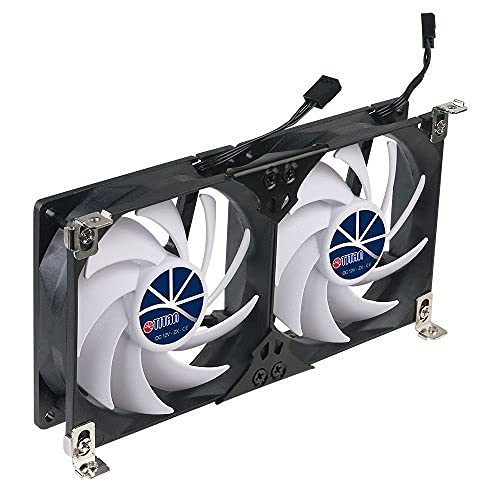 TITAN- 12V DC 120mm Double Rack Mount Cooling Fan for Caravan RV fridge Vent and Ventilation Grille -TTC-SC22 (90mm)